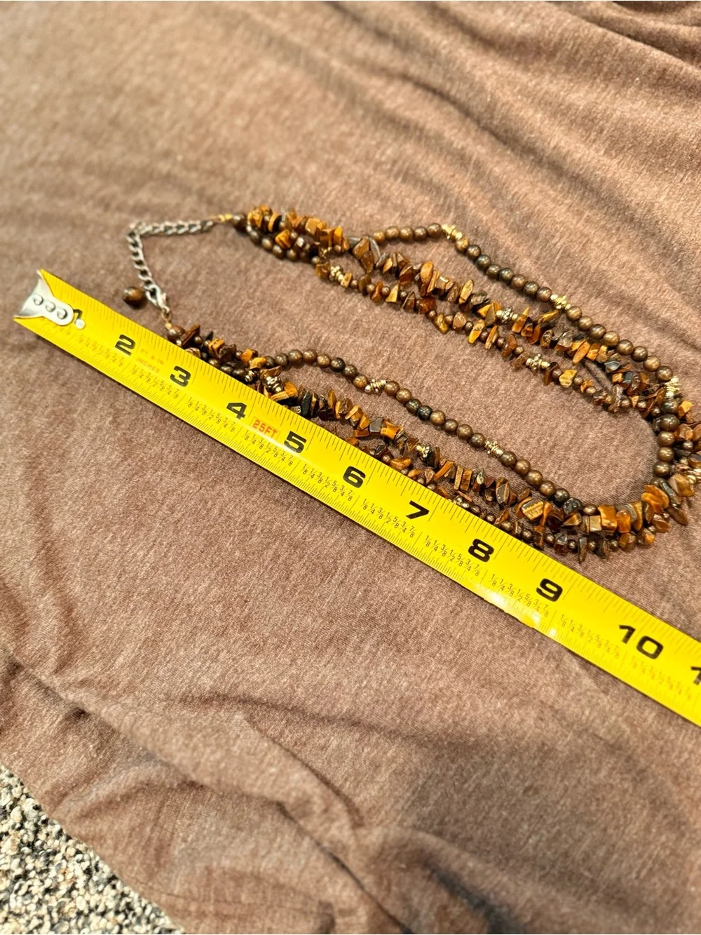 Brown Multi-Strand Tiger Eye Necklace